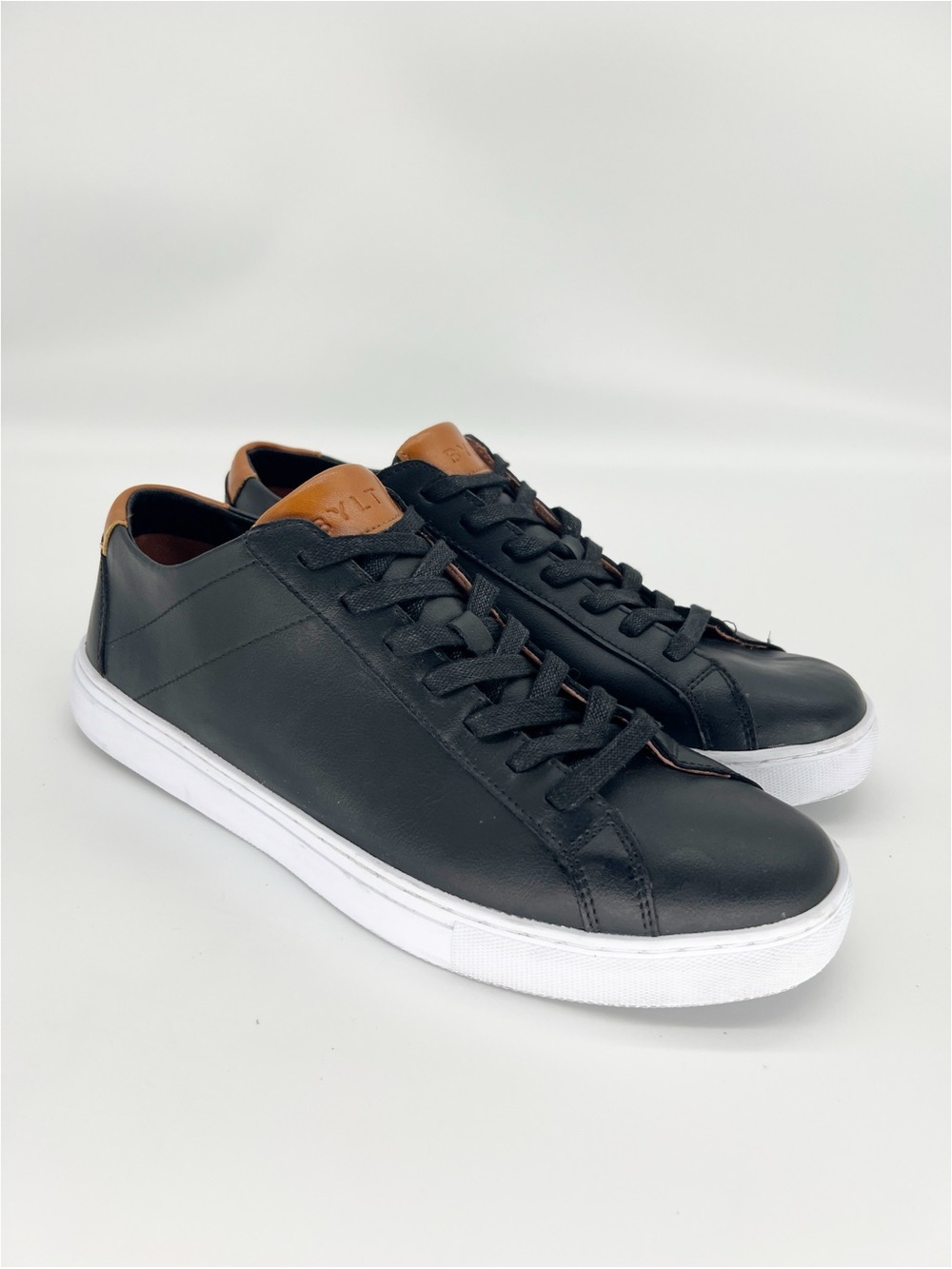 BYLT Everyday Shoes Mens 12 US Premium Basics Black Leather Casual Sneakers